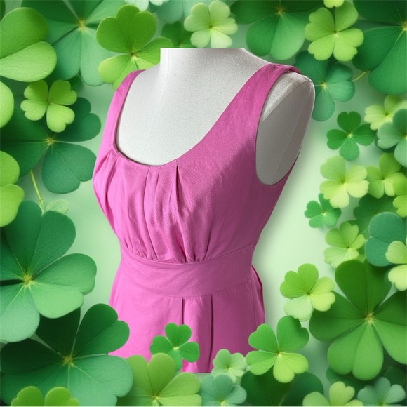 J. Crew Pink Cotton Dress Sleeveless Scoop Neck - Picture 2 of 16